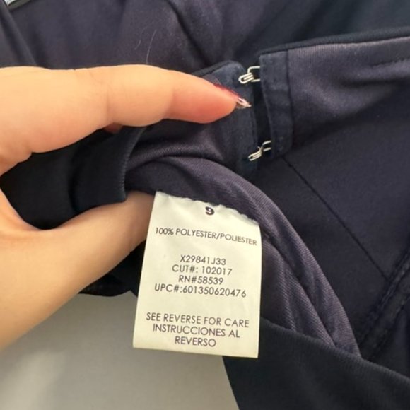 Strapless Flowy Navy Blue Dress - Picture 5 of 6